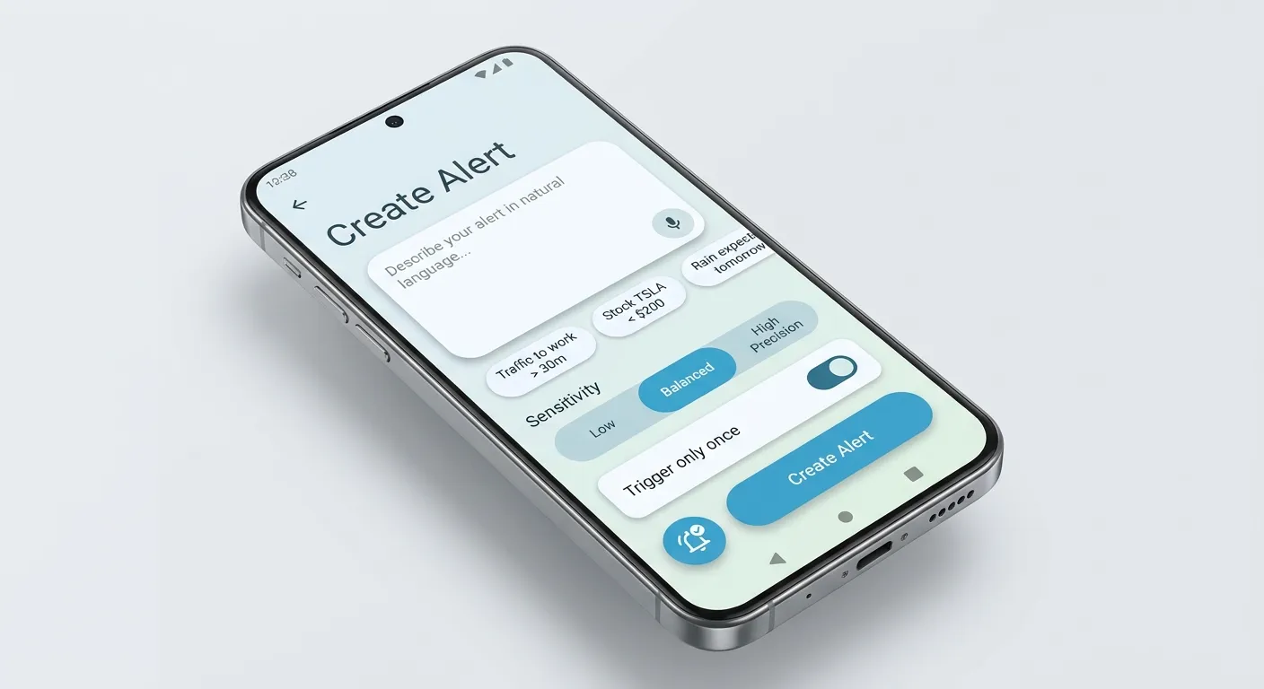 Creating an alert in the Enimerai app